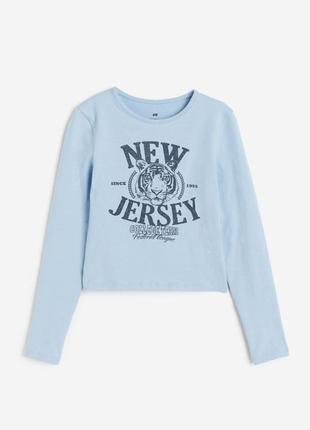Реглан лонгслив, топ з принтом h&amp;m 170 см
