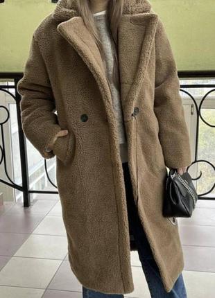 Шуби з набивної овчини , колір коричневий