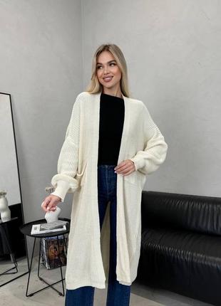 Подовжений вʼязаний кардиган виробник туреччина різні кольори тренд сезону