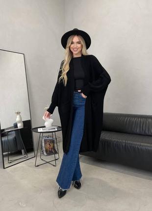 Вязаный кардиган в стиле олд мани черный, молочный,коричневый турция