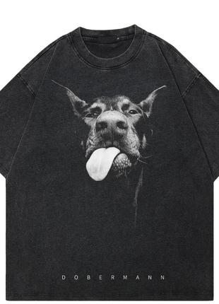 Оверсайз графитовая футболка dobermanmann