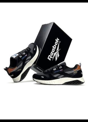 Чоловічі кросівки reebok classic leather hexalite black grey beige