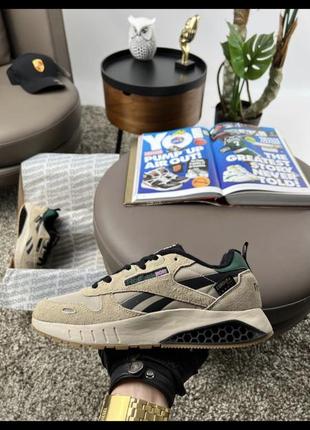 Мужские кроссовки reebok classic leather hexalite sand black gum