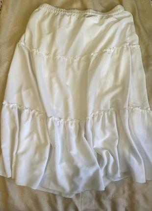 Белая юбка-миди с рюшами большие размеры юбка в стиле бохо летняя одежда женская