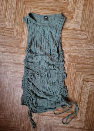 Платье майка с затяжками в рубчик shein s 36 размер