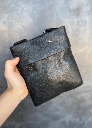 Мужская сумка montblanc черная борсетка