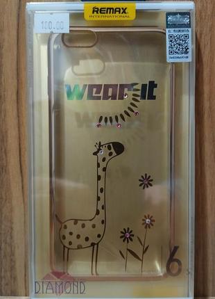Защитный чехол для iphone 6 plus/6s plus remax diamond gold