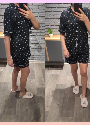 Женская пижама рубашка и шорты
