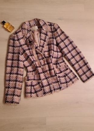 Твидовый жакет, поджкl. новый. размер m