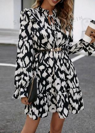 Платье мини леопард