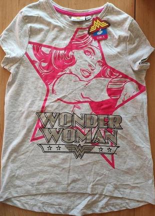 Футболка для дівчинки dc wonder woman, pepco girls, р. 146/152, бавовна 98%