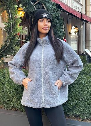 Женский бомбер мех тедди