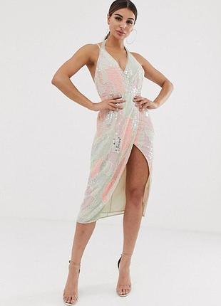 Сукня міді з паєтками вечірня asos