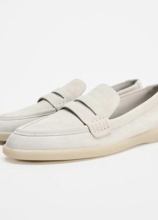 Замшеві лофери мокасини натуральні zara оригінал