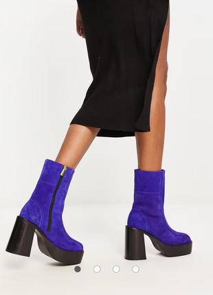 Замшеві черевики на платформі, asos design romeo.
