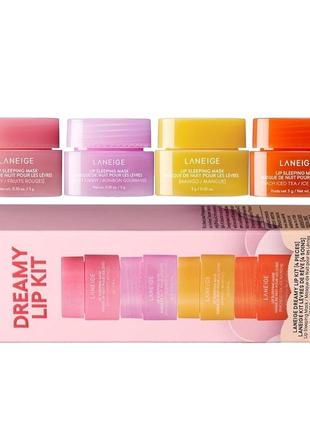 Лимитированый набор маска для губ laneige dreamy lip kit 4х3г