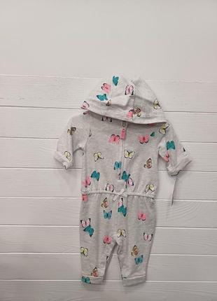 Детский хлопковый комбинезон carter's для девочки на 0-3 месяца (56-62 см)