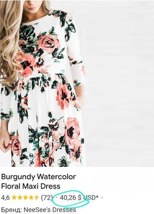 Легкое стрейчевое длинное платье с карманами в цветы