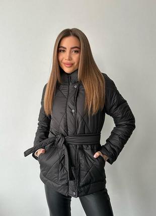 Куртка стеганая с поясом