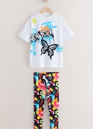 Комплект футболка и леггинсы граффити
