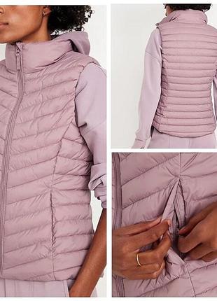 Old navy женская жилетка lilac water-resistant narrow-channel puffer vest