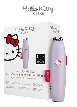 Микроструйная ручка для подтяжки лица geske microcurrent face-lift pen 6в1 by hello kitty