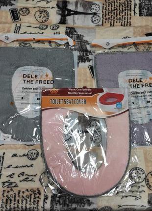 Чохол-утеплювач накладка, на сидінні унітаза на липучках однотонний