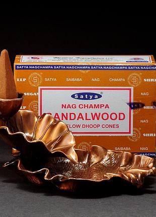 Набор подставка и конусы стелющийся дым back flow sandalwood 10 шт