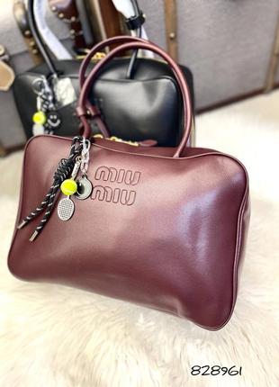 Брендовая сумка кожа бордо черная