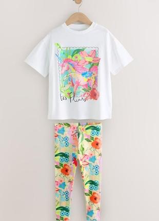 Комплект футболка и леггинсы с пайетками