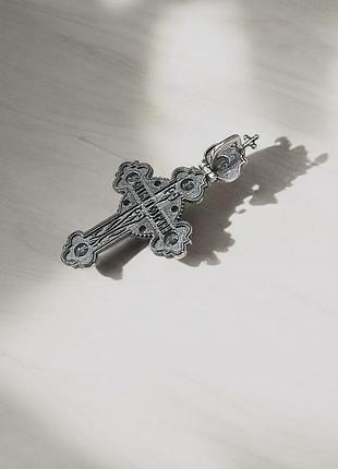 ✝ хрест підвіска срібло хрестик фіаніт кулон 3