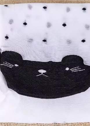 🐈колготки дитячі kitty з принтом у дрібний горошок та у вигляді чорного кота🐈