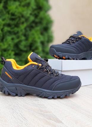 Кроссовки merrell vibram черные с оранжевым