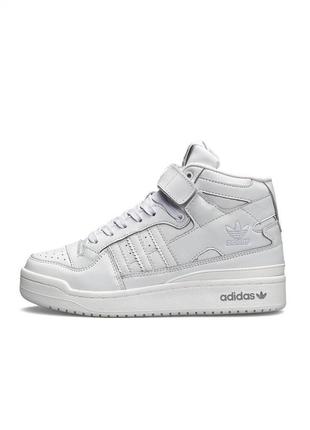 Жіночі високі шкіряні кросівки adidas forum 84 mid 🆕 кросівки адідас форум