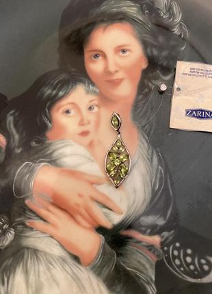 Серебряный подвес кулон с натуральным камнем хризолит zarina
