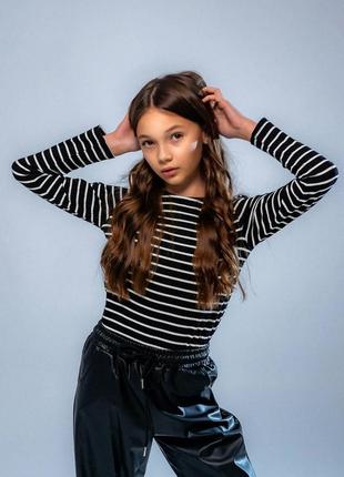 Детский лонгслив в рубчик