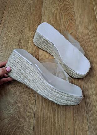 Женские шлепанцы шлепки на платформе