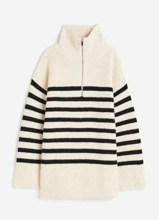 Шерстяной свитер с воротом на молнии h&m