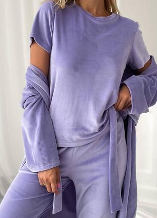 Велюровый костюм тройка