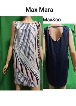 Оригінальне плаття з крепового трикотажу, віскози та шкіри max&co