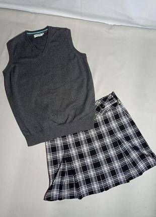 Жилет серого цвета,котон, меланж