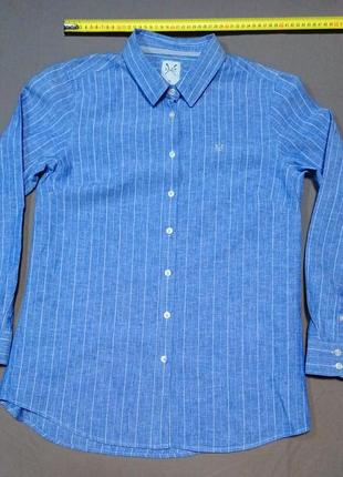 Воротник 44 см crew clothing co 70% cotton 30% linen женская в полоску рубашка size 12