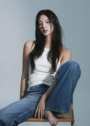 Сині джинси кліш середня посадка р.10 м, s w28 l30 topshop бавовна стрейч