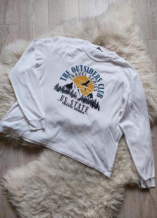 💙💚🩵 суперский белый реглан лонгслив с рисунком