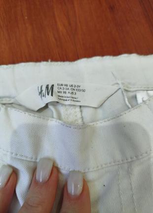 Белые джинсы h&amp;m для девочки размер 98 2