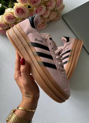 Кроссовки adidas gazelle bold platform pink black