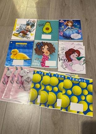 Тетрадь 14 штук на 12 страниц в косую линию.