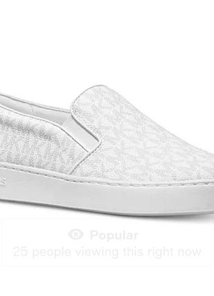 Слипоны белые с лого michael kors