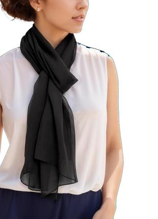 Шарф шифоновый легкий прозрачный черный