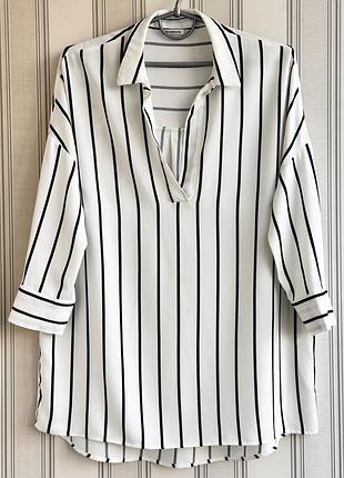 ❤️‍🔥❤️‍🔥❤️‍🔥брендовая удлиненная рубашка, блуза в полоску 100% вискоза